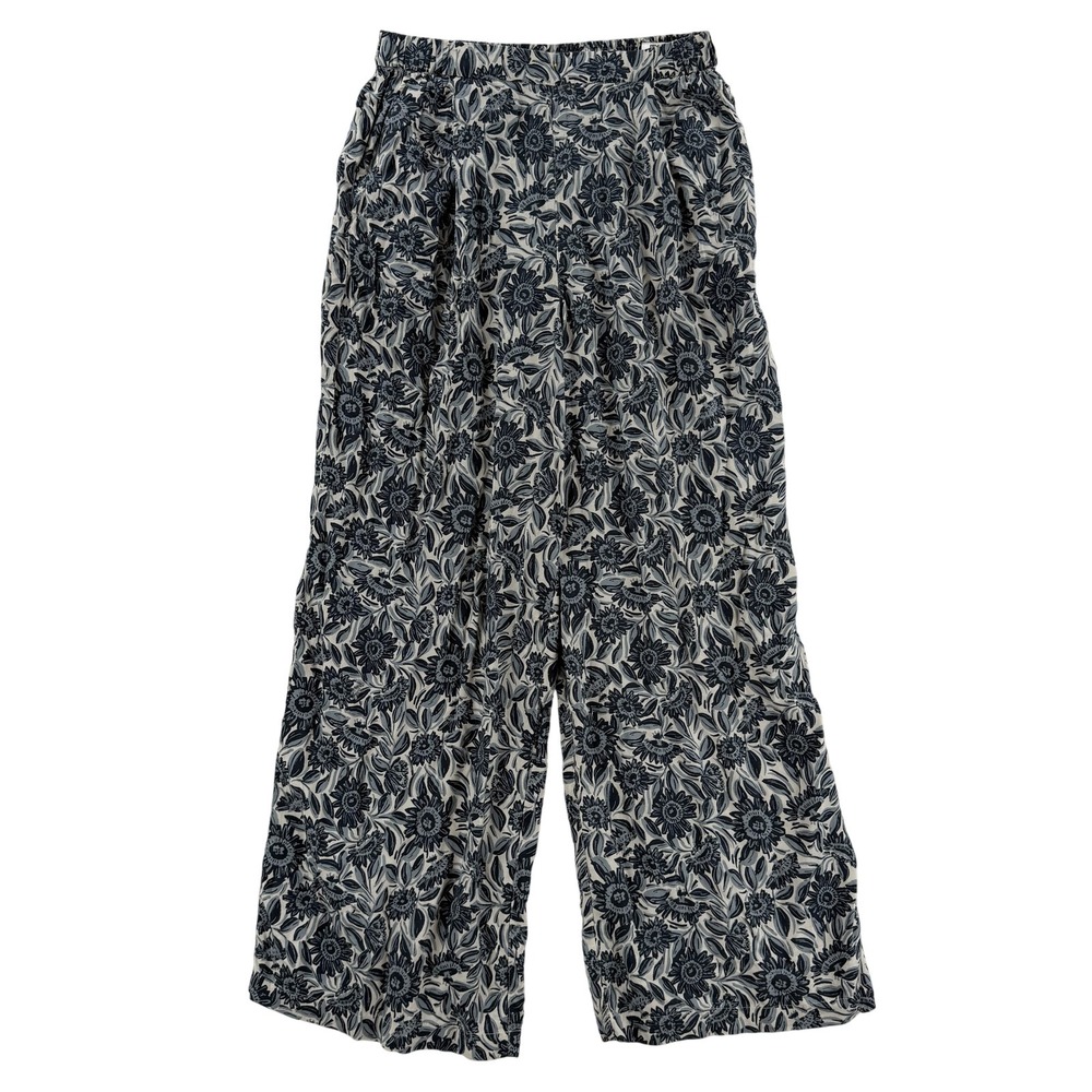 UNIQLO Princesse tam.tam Pants‎ Womens Medium Blue White Floral Wide Leg Rayon
